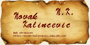 Novak Kalinčević vizit kartica
